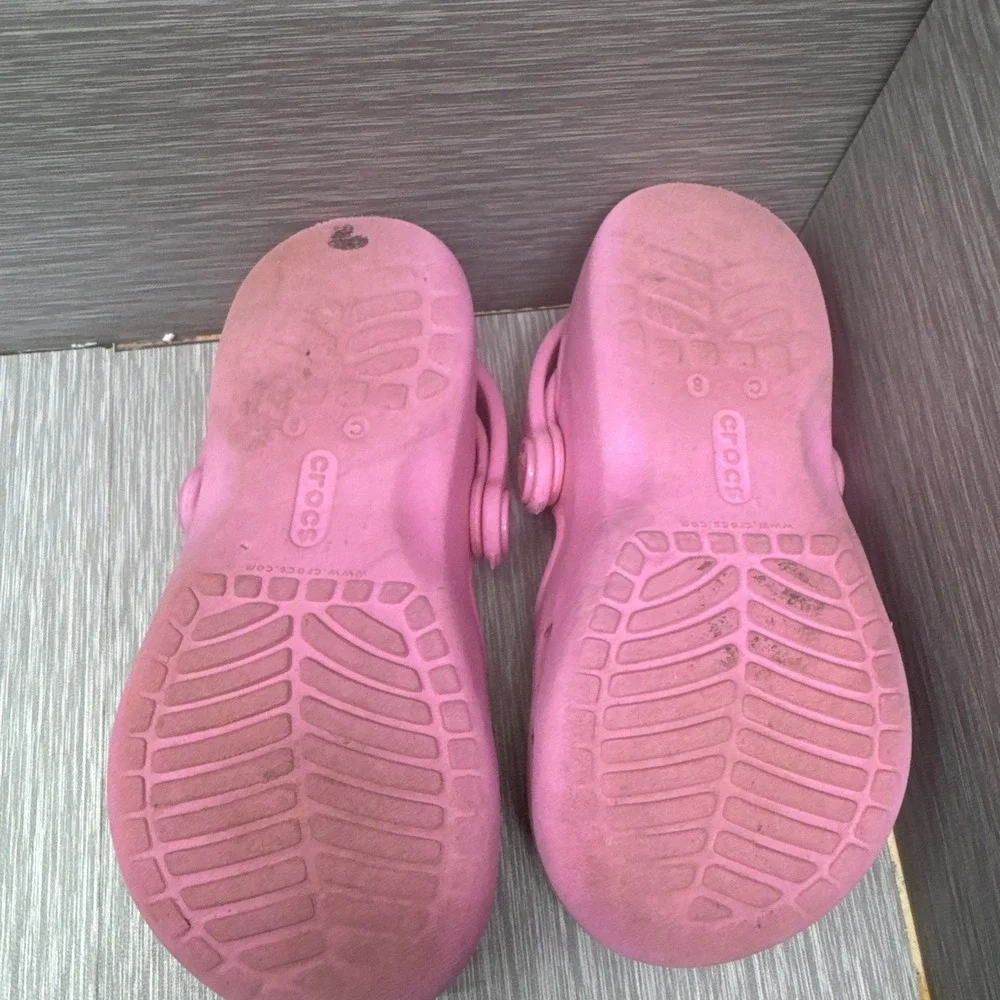 Crocs Kids Pink Clogs Slip On Sandals Shoes Size 8‎ Toddler Comfort Foam
